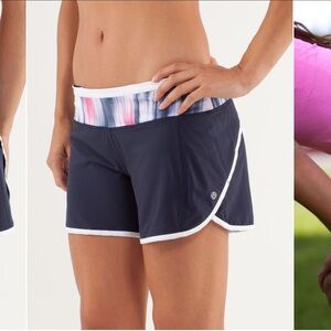 Lululemon Turbo Run Short Deep Indigo / White Dark Purple size 12